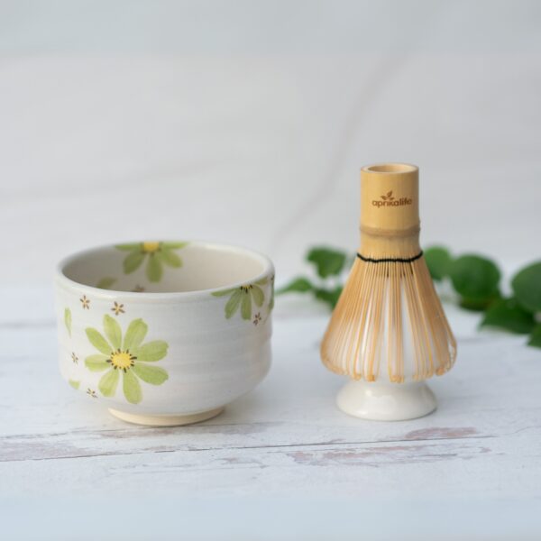 Green Flowers Matcha Bowl