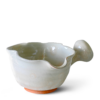 M1213 White Wavy Matcha Bowl with Spout