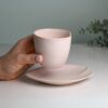 Pink LOVE Ceramic Tea Cup with Saucer