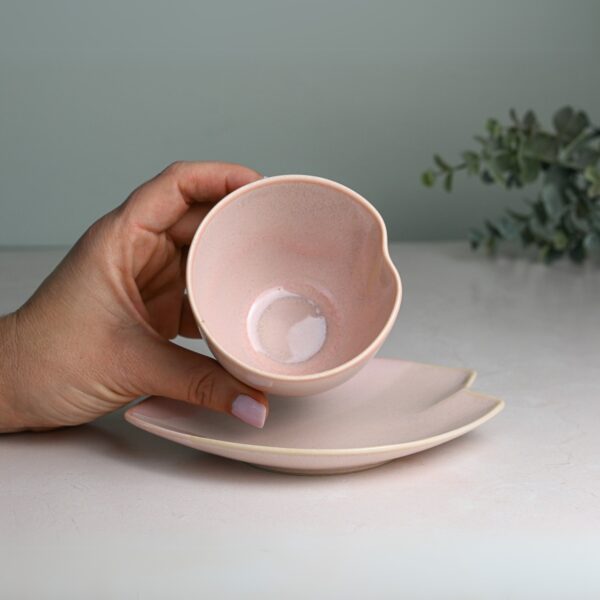 Pink LOVE Ceramic Tea Cup with Saucer