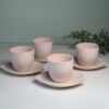Pink LOVE Ceramic Tea Cup with Saucer