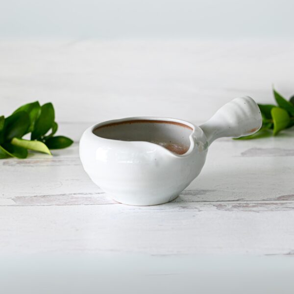 Spouted_Gray_Matcha_Bowl_with_Textured_Handle_5 Spouted Gray Matcha Bowl with Textured Handle