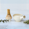 White Matcha Bowl with Spout Set